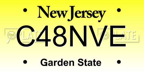 C48NVE New Jersey License Plate
