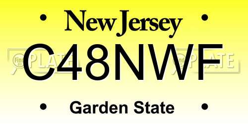 C48NWF New Jersey License Plate