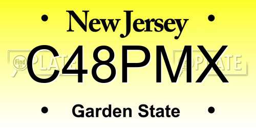 C48PMX New Jersey License Plate