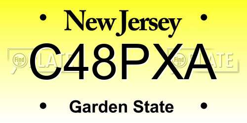 C48PXA New Jersey License Plate