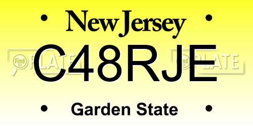 C48RJE New Jersey License Plate