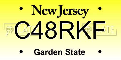 C48RKF New Jersey License Plate