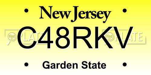 C48RKV New Jersey License Plate