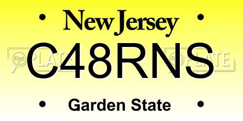 C48RNS New Jersey License Plate