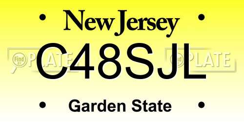 C48SJL New Jersey License Plate