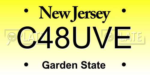 C48UVE New Jersey License Plate