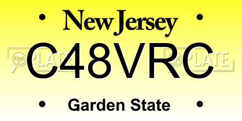C48VRC New Jersey License Plate