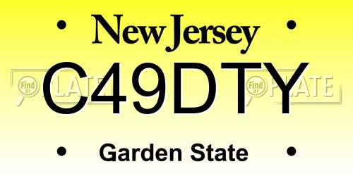C49DTY New Jersey License Plate