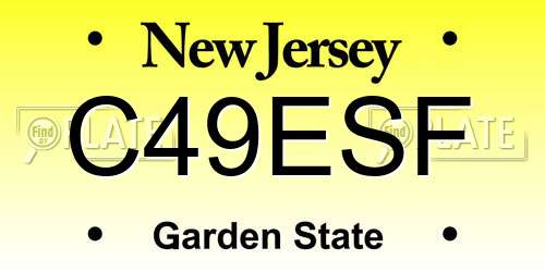 C49ESF New Jersey License Plate