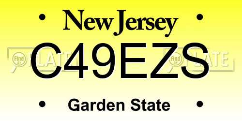 C49EZS New Jersey License Plate