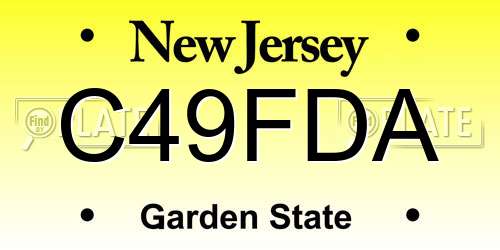 C49FDA New Jersey License Plate