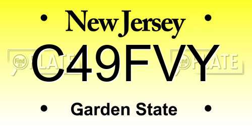 C49FVY New Jersey License Plate