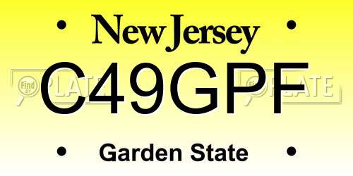 C49GPF New Jersey License Plate