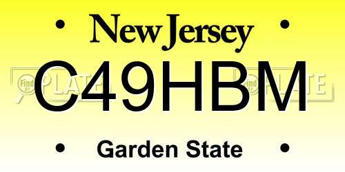 C49HBM New Jersey License Plate