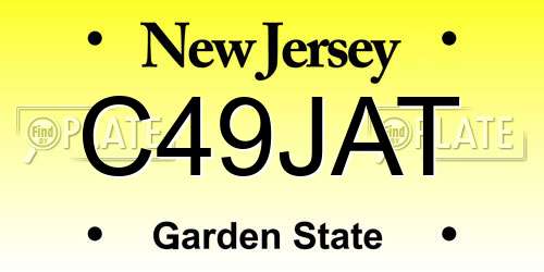 C49JAT New Jersey License Plate