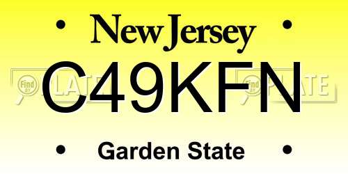 C49KFN New Jersey License Plate