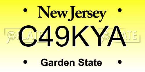 C49KYA New Jersey License Plate
