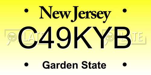 C49KYB New Jersey License Plate