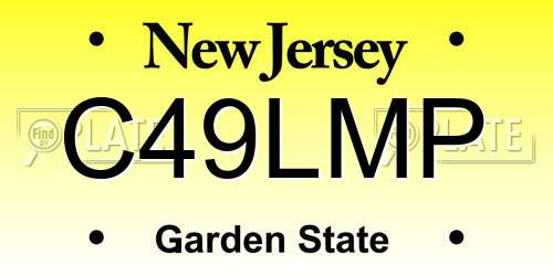 C49LMP New Jersey License Plate
