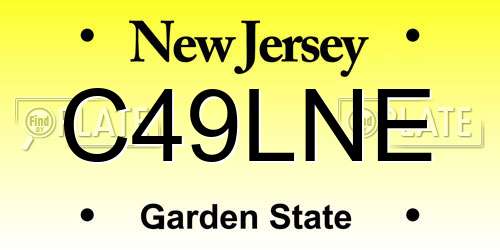 C49LNE New Jersey License Plate