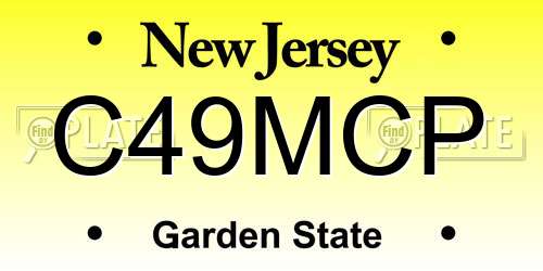 C49MCP New Jersey License Plate