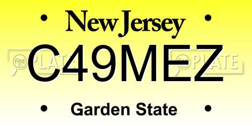C49MEZ New Jersey License Plate