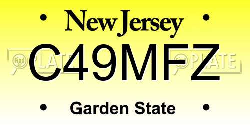 C49MFZ New Jersey License Plate