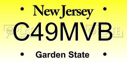 C49MVB New Jersey License Plate