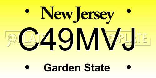 C49MVJ New Jersey License Plate