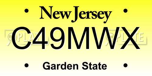 C49MWX New Jersey License Plate