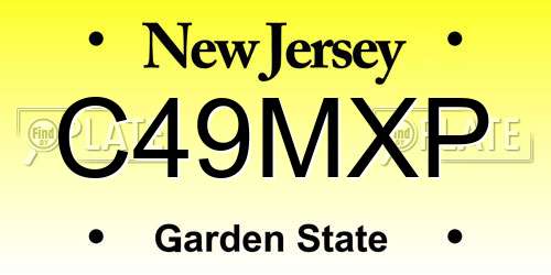 C49MXP New Jersey License Plate
