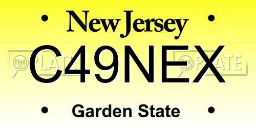 C49NEX New Jersey License Plate