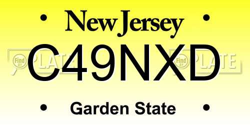 C49NXD New Jersey License Plate
