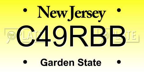 C49RBB New Jersey License Plate