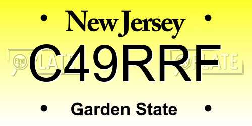 C49RRF New Jersey License Plate