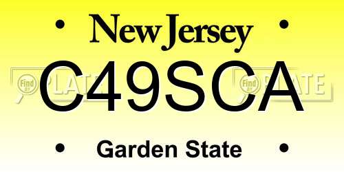 C49SCA New Jersey License Plate