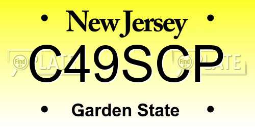 C49SCP New Jersey License Plate