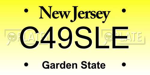 C49SLE New Jersey License Plate