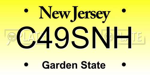 C49SNH New Jersey License Plate