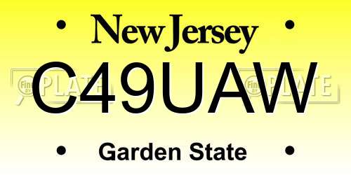 C49UAW New Jersey License Plate