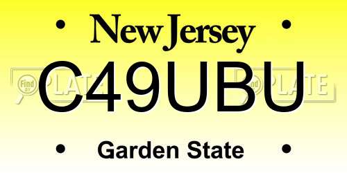 C49UBU New Jersey License Plate