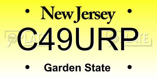 C49URP New Jersey License Plate