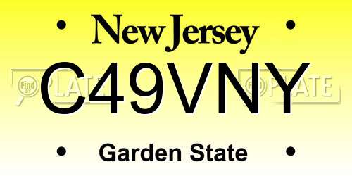C49VNY New Jersey License Plate