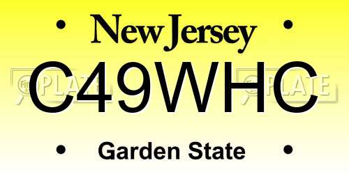 C49WHC New Jersey License Plate