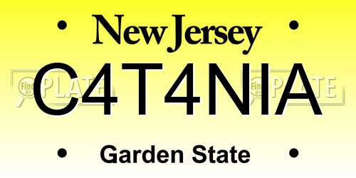 C4T4NIA New Jersey License Plate