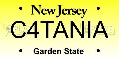 C4TANIA New Jersey License Plate