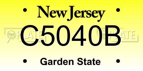 C5040B New Jersey License Plate