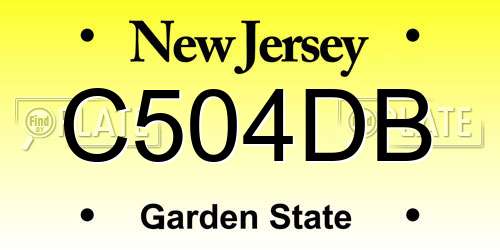 C504DB New Jersey License Plate