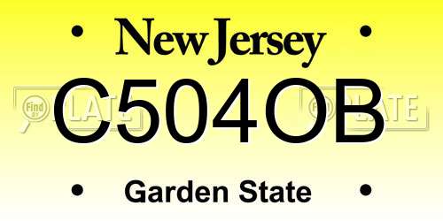 C504OB New Jersey License Plate