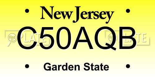 C50AQB New Jersey License Plate